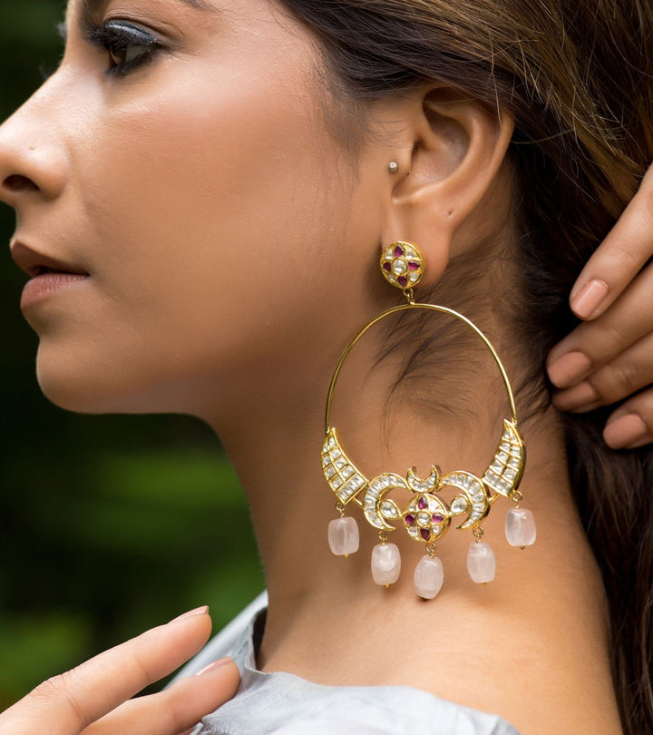 Polki Bridal Earrings by UNCUT Jewelry
